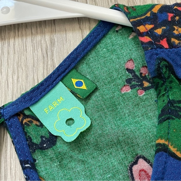 Farm Rio Tank Top printed bright womens Blue (xsmall) colorful summer hippie - Picture 2 of 7